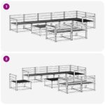 vidaXL Záhradná súprava gaučov 9 pcs Biela 79 x 79 x 37 cm – Obrázok 8