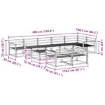 vidaXL Záhradná súprava gaučov 9 pcs Biela 79 x 79 x 37 cm – Obrázok 9