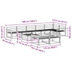 vidaXL Záhradná súprava gaučov 9 pcs Biela 79 x 79 x 37 cm – Obrázok 9