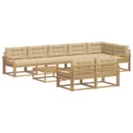 vidaXL Záhradná súprava gaučov 9 pcs Biela a béžová 79 x 79 x 37 cm – Obrázok 2