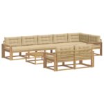 vidaXL Záhradná súprava gaučov 9 pcs Biela a béžová 79 x 79 x 37 cm – Obrázok 2