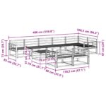 vidaXL Záhradná súprava gaučov 9 pcs Biela 79 x 79 x 37 cm – Obrázok 9
