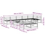 vidaXL Záhradná súprava gaučov 9 pcs Biela 79 x 79 x 37 cm – Obrázok 9