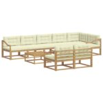 vidaXL Záhradná súprava gaučov 9 pcs Biela a krémová 79 x 79 x 37 cm – Obrázok 2