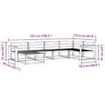 vidaXL Záhradná súprava gaučov 6 pcs Biela 331 x 172,5 x 73 cm – Obrázok 8