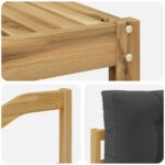 vidaXL Záhradná súprava gaučov 5 pcs Biela a antracitová Polyester – Obrázok 6