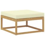 vidaXL Záhradná súprava gaučov s vankúšom 7 pcs Biela a krémová – Obrázok 4