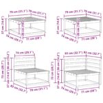 vidaXL Záhradná súprava gaučov 8 pcs Biela Pevné akáciové drevo – Obrázok 11