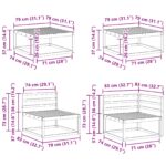 vidaXL Záhradná súprava gaučov 9 pcs Biela Pevné akáciové drevo – Obrázok 10