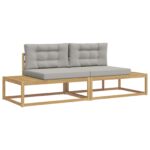 vidaXL Záhradná súprava gaučov Biela 230,5 x 83 x 73 cm Polyester – Obrázok 2