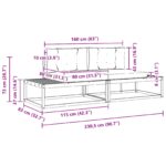 vidaXL Záhradná súprava gaučov Biela 230,5 x 83 x 73 cm Polyester – Obrázok 7