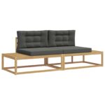 vidaXL Záhradná súprava gaučov Biela 230,5 x 83 x 73 cm Polyester – Obrázok 2