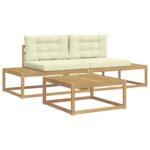 vidaXL Záhradná súprava gaučov Biela 79 x 79 x 37 cm Polyester – Obrázok 2