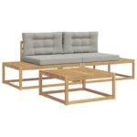 vidaXL Záhradná súprava gaučov Biela 79 x 79 x 37 cm Polyester – Obrázok 2
