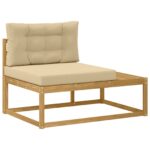 vidaXL Záhradná súprava gaučov Biela 79 x 79 x 37 cm Polyester – Obrázok 3