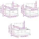 vidaXL Záhradná súprava gaučov Biela 357 x 198,5 x 73 cm Polyester – Obrázok 10