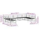 vidaXL Záhradná súprava gaučov 9 pcs Biela 404 x 245,5 x 73 cm – Obrázok 7