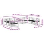 vidaXL Záhradná súprava gaučov 9 pcs Biela 404 x 247,5 x 73 cm – Obrázok 7