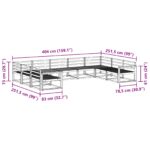 vidaXL Záhradná súprava gaučov 9 pcs Biela 404 x 251,5 x 73 cm – Obrázok 7