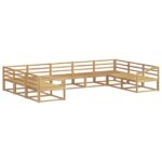 vidaXL Záhradná súprava gaučov 9 pcs Biela 404 x 245,5 x 73 cm – Obrázok 2