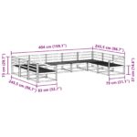 vidaXL Záhradná súprava gaučov 9 pcs Biela 404 x 245,5 x 73 cm – Obrázok 7