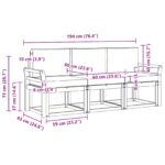 vidaXL Záhradná súprava gaučov 3 pcs – Obrázok 6