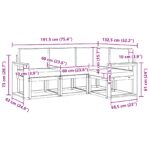 vidaXL Záhradná súprava gaučov 4 pcs Biela a béžová – Obrázok 7