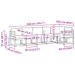 vidaXL Záhradná súprava gaučov 6 pcs Biela a krémová Polyester – Obrázok 8