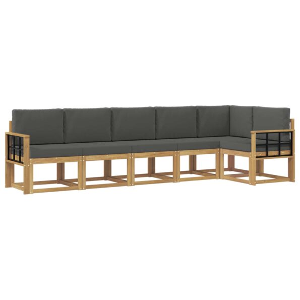 vidaXL Záhradná súprava gaučov 6 pcs Biela a antracitová Polyester – Obrázok 2