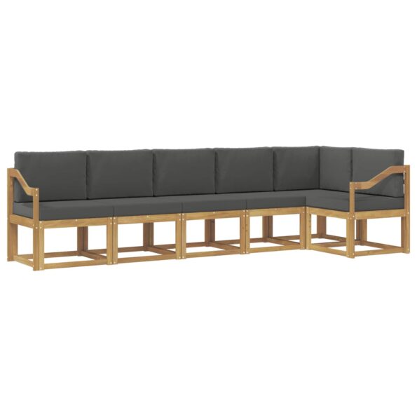 vidaXL Záhradná súprava gaučov 6 pcs Biela a antracitová Polyester – Obrázok 2