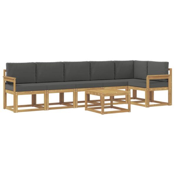 vidaXL Záhradná súprava gaučov 7 pcs Biela a antracitová Polyester – Obrázok 2