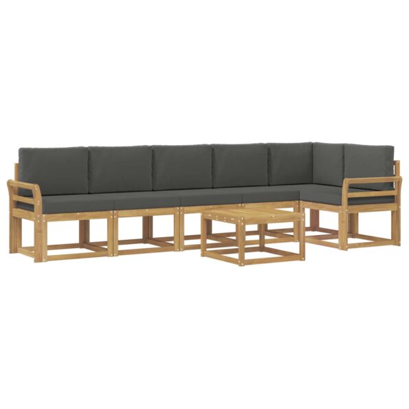 vidaXL Záhradná súprava gaučov 7 pcs Biela a antracitová Polyester – Obrázok 2