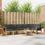 vidaXL Záhradná súprava gaučov 7 pcs Biela a antracitová Polyester