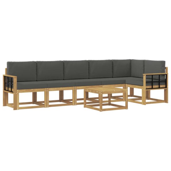 vidaXL Záhradná súprava gaučov 7 pcs Biela a antracitová Polyester – Obrázok 2