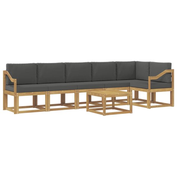 vidaXL Záhradná súprava gaučov 7 pcs Biela a antracitová Polyester – Obrázok 2