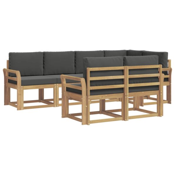 vidaXL Záhradná súprava gaučov 7 pcs Biela a antracitová Polyester – Obrázok 2