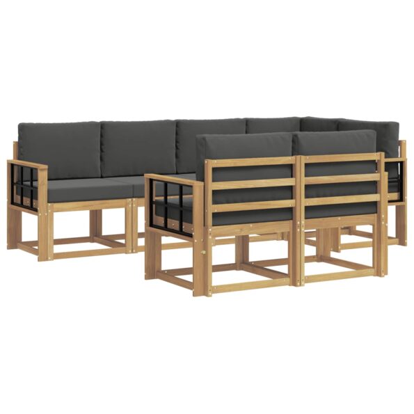 vidaXL Záhradná súprava gaučov 7 pcs Biela a antracitová Polyester – Obrázok 2