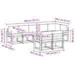 vidaXL Záhradná súprava gaučov s vankúšom 8 pcs Biela a svetlosivá – Obrázok 8
