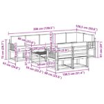 vidaXL Záhradná súprava gaučov s vankúšom 9 pcs Biela a svetlosivá – Obrázok 8
