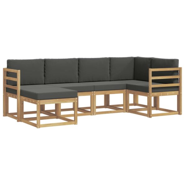 vidaXL Záhradná súprava gaučov 6 pcs Biela a antracitová Polyester – Obrázok 2