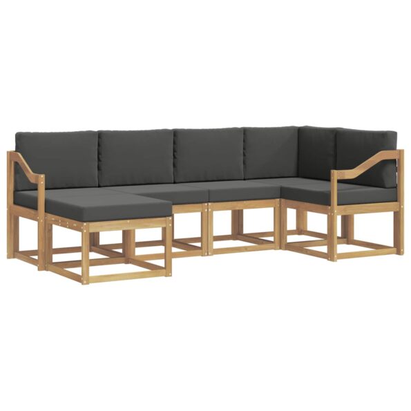 vidaXL Záhradná súprava gaučov 6 pcs Biela a antracitová Polyester – Obrázok 2