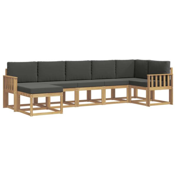 vidaXL Záhradná súprava gaučov 7 pcs Biela a antracitová Polyester – Obrázok 2