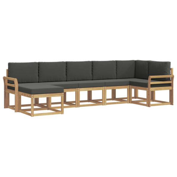 vidaXL Záhradná súprava gaučov 7 pcs Biela a antracitová Polyester – Obrázok 2