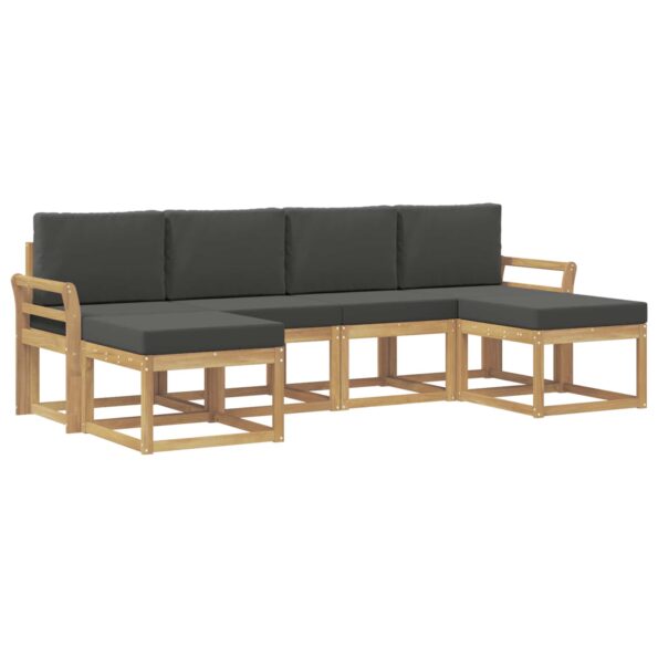 vidaXL Záhradná súprava gaučov 6 pcs Biela a antracitová Polyester – Obrázok 2