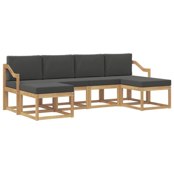 vidaXL Záhradná súprava gaučov 6 pcs Biela a antracitová Polyester – Obrázok 2