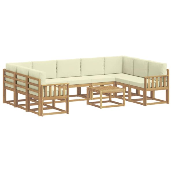 vidaXL Záhradná súprava gaučov 10 pcs Biela a krémová 59 x 59 x 37 cm – Obrázok 2