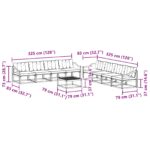 vidaXL Záhradná súprava gaučov 9 pcs Biela a čierna 79 x 79 x 37 cm – Obrázok 8
