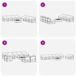 vidaXL Záhradná súprava gaučov 9 pcs Biela a béžová 79 x 79 x 37 cm – Obrázok 7