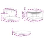 vidaXL Záhradná súprava gaučov s vankúšom 4 pcs Biela a béžová – Obrázok 10