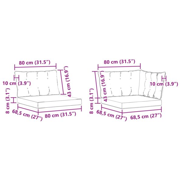 vidaXL Záhradná súprava gaučov s vankúšom 5 pcs Biela a čierna – Obrázok 11